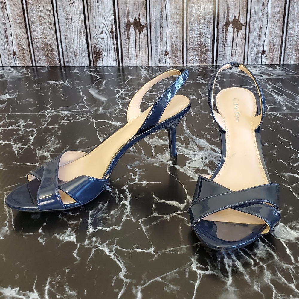 Calvin Klein navy slingback sandals heels